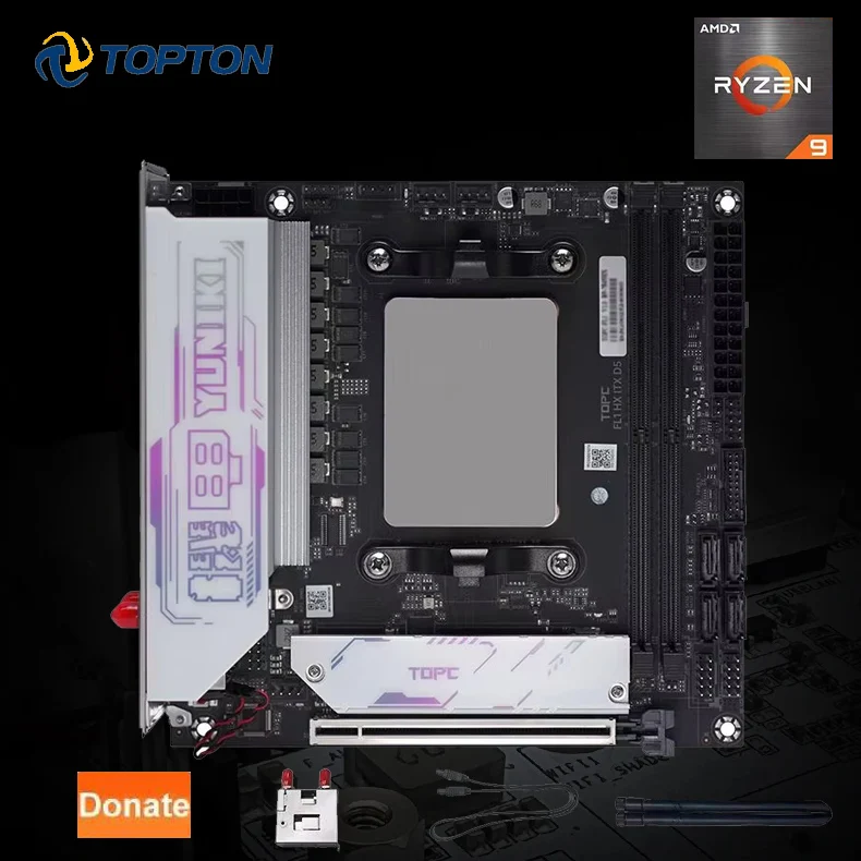 Topton 4-Bay NAS Motherboard AMD Ryzen 9 8945HX R7 7745HX 2*M.2 NVMe 4*SATA PCIe4.0X16 2.5G LAN Mini ITX Gaming Mainboard WiFi6
Topton 4-Bay NAS Motherboard AMD Ryzen 9 8945HX R7 7745HX 2*M.2 NVMe 4*SATA PCIe4.0X16 2.5G LAN Mini ITX Gaming Mainboard WiFi6