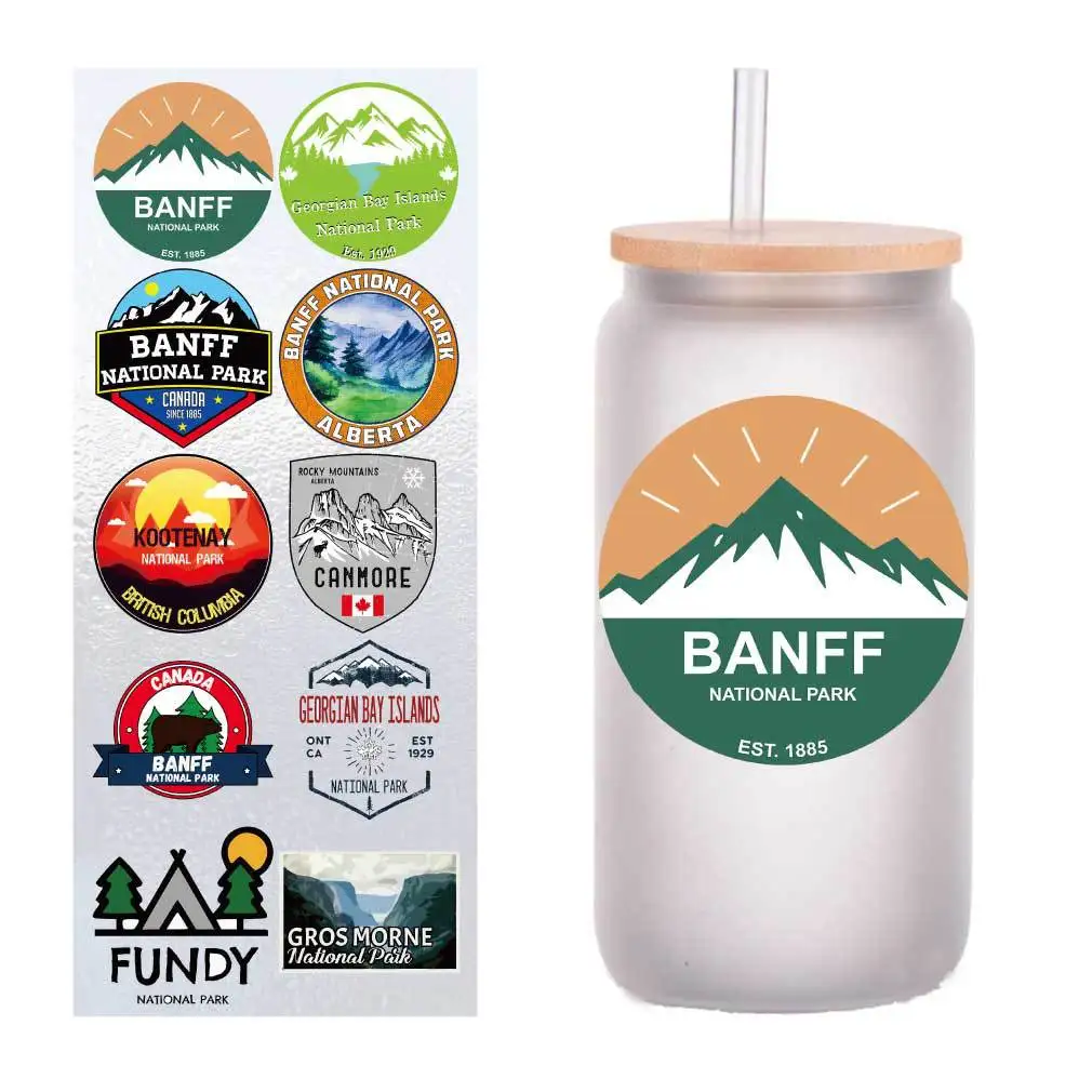 Ten four-inch Canadian National Park UV transfer stickers Crystal label glass stickers customized
Ten four-inch Canadian National Park UV transfer stickers Crystal label glass stickers customized