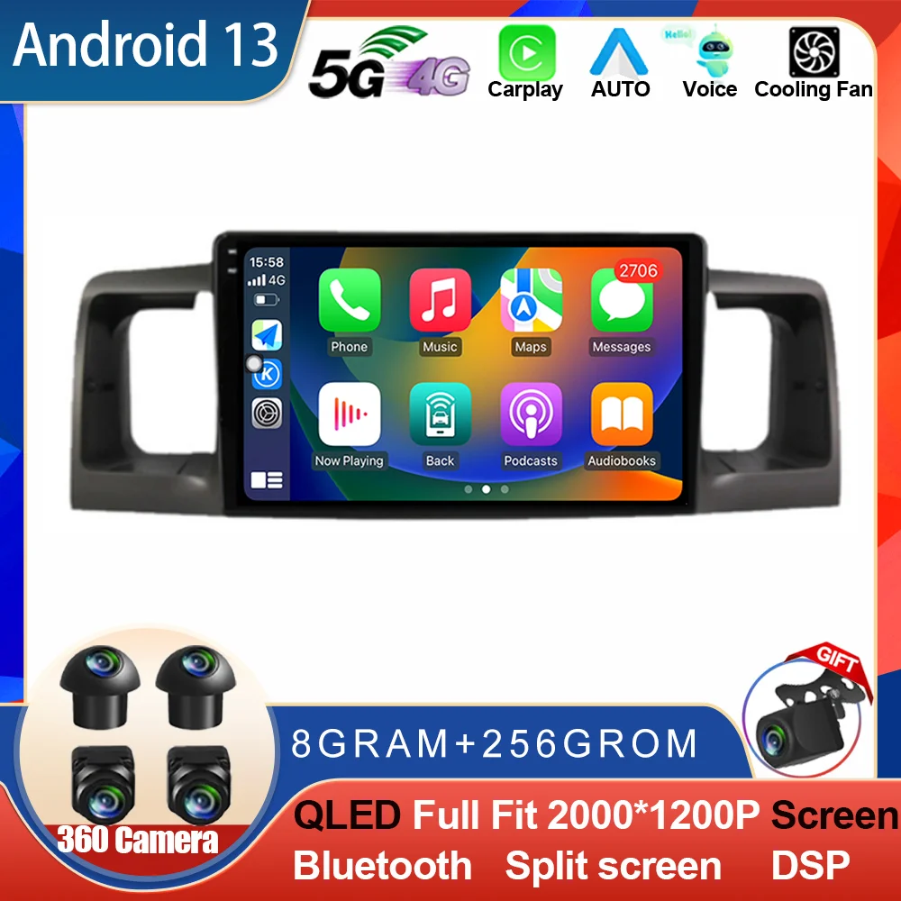 Android 13 для Toyota Corolla E120 E 120 BYD F3 2007 - 2011 DSP IPS 4G сетевой автомобильный радиоприемник мультимедийный видеоплеер Carplay Авто WIFI
Android 13 для Toyota Corolla E120 E 120 BYD F3 2007 - 2011 DSP IPS 4G сетевой автомобильный радиоприемник мультимедийный видеоплеер Carplay Авто WIFI