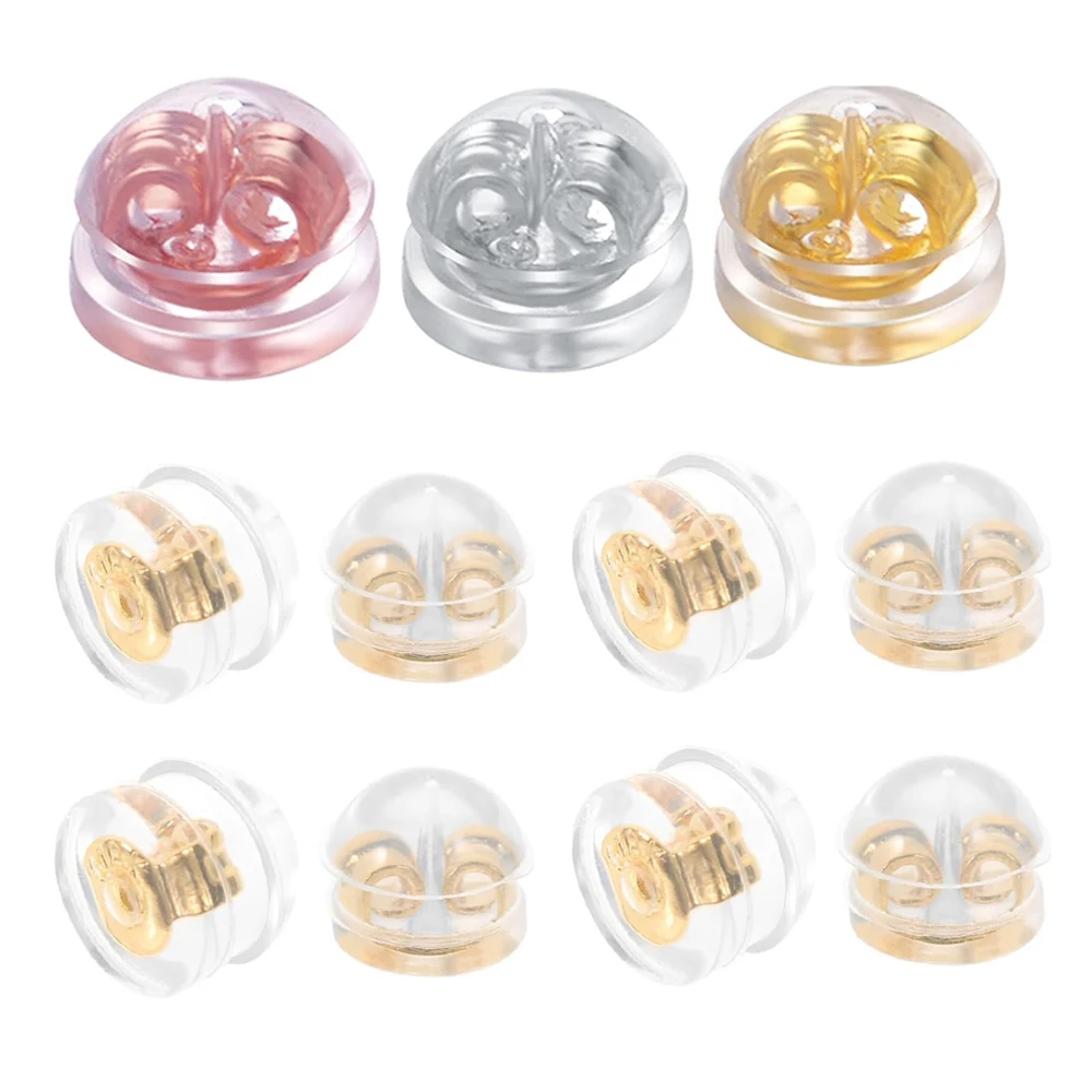 50Pcs 18K Golden Clear Earring Backing Silicone Rubber Back Pads Ear Back Stoppers DIY Replacement Earring Studs Jewelry Making
50Pcs 18K Golden Clear Earring Backing Silicone Rubber Back Pads Ear Back Stoppers DIY Replacement Earring Studs Jewelry Making