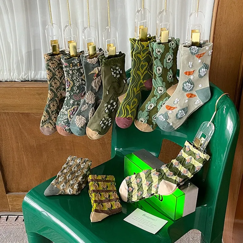 Женские хлопковые носки в Корейском стиле, Элегантные зеленые цветочные носки в стиле ретро, жаккардовая винтажная уличная одежда в стиле Харадзюку, длинное платье, 1 пара
Женские хлопковые носки в Корейском стиле, Элегантные зеленые цветочные носки в стиле ретро, жаккардовая винтажная уличная одежда в стиле Харадзюку, длинное платье, 1 пара