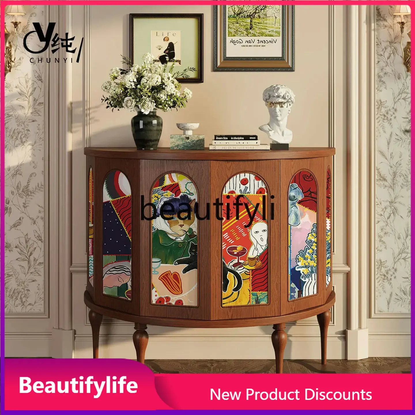 cqy Abstract Art Solid Wood Entrance Cabinet Living Room Foyer Cabinet French Retro Storage Decorative Cabinet
cqy Abstract Art Solid Wood Entrance Cabinet Living Room Foyer Cabinet French Retro Storage Decorative Cabinet