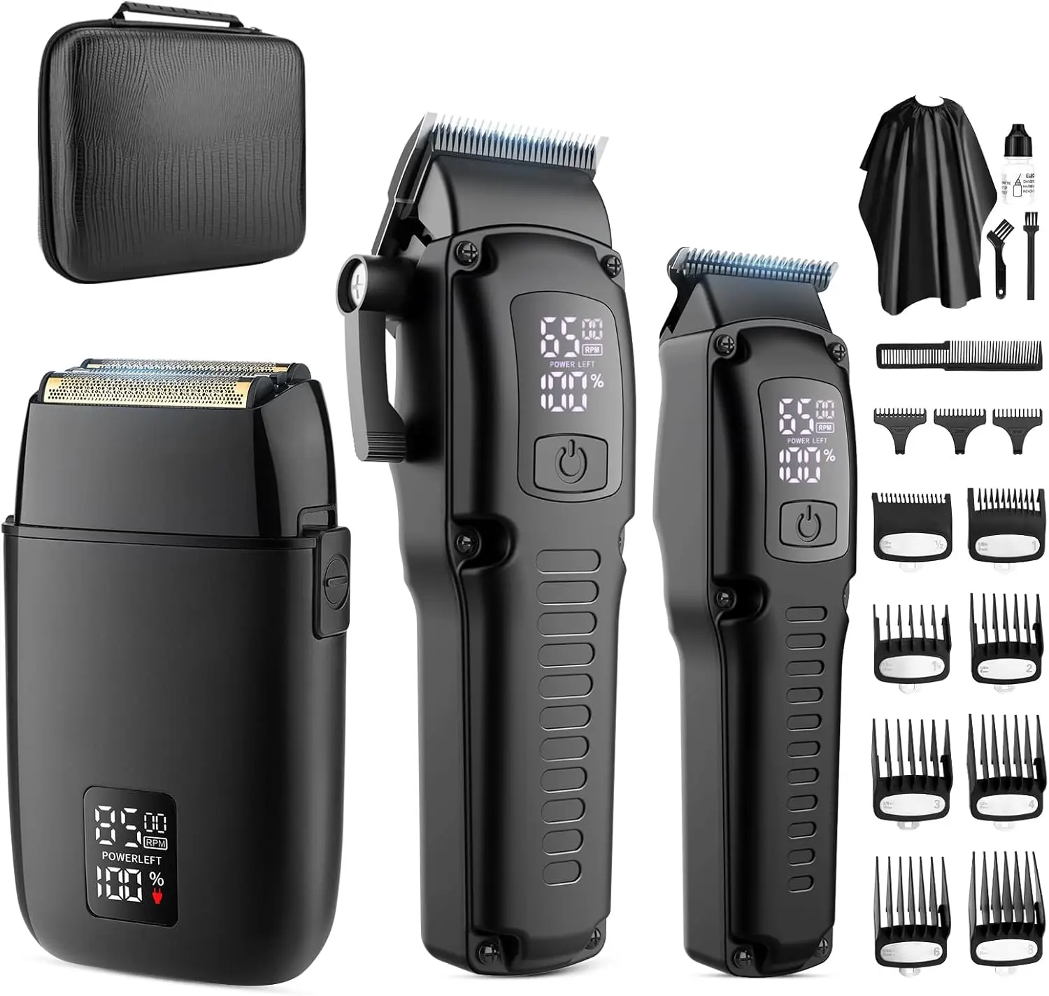 Professional Cordless Hair Clipper, Trimmer & Shaver Set for Men - 3-in-1 Grooming Kit with EVA Case, 180 Min Battery
Professional Cordless Hair Clipper, Trimmer & Shaver Set for Men - 3-in-1 Grooming Kit with EVA Case, 180 Min Battery