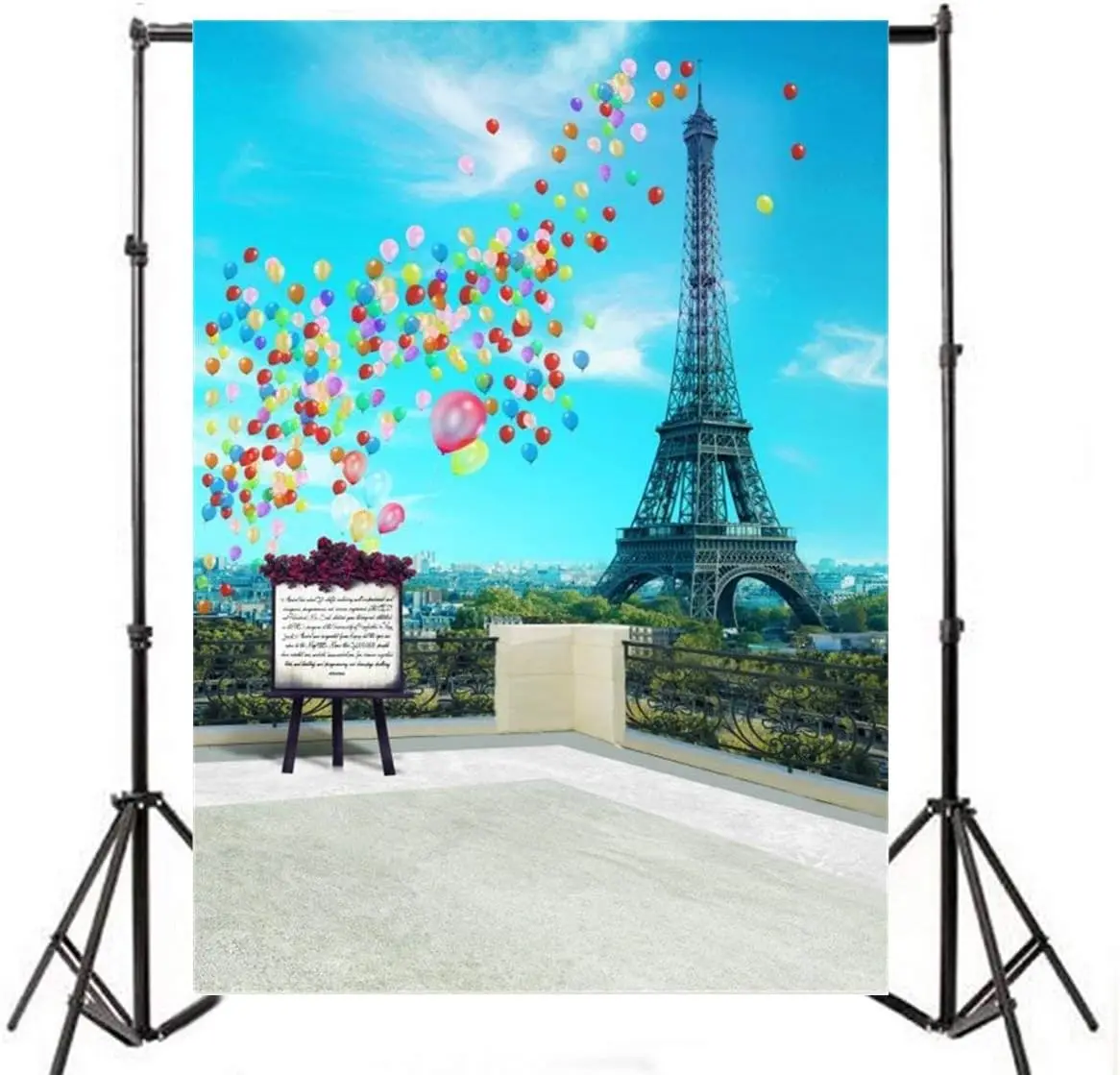 Eiffel Tower Photography Backdrop Paris Themed Birthday Party Decor Balcony Colorful Balloons Easel Background Wall Poster
Eiffel Tower Photography Backdrop Paris Themed Birthday Party Decor Balcony Colorful Balloons Easel Background Wall Poster