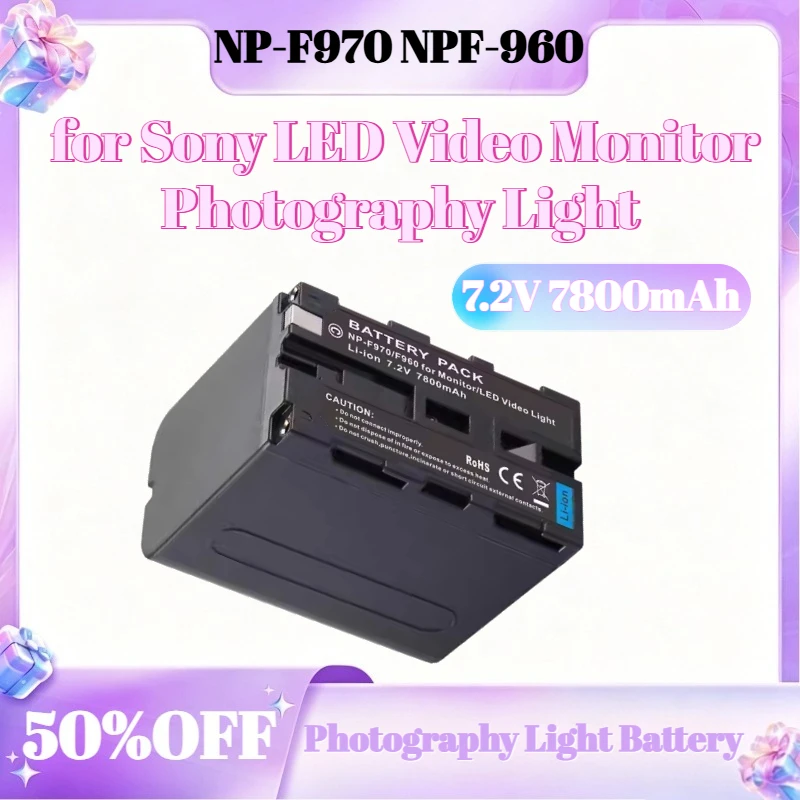 7.2V NP-F970 NPF-960 7800mAh Digital Battery for Sony LED Video Monitor Photography Light Rechargeable Battery
7.2V NP-F970 NPF-960 7800mAh Digital Battery for Sony LED Video Monitor Photography Light Rechargeable Battery
