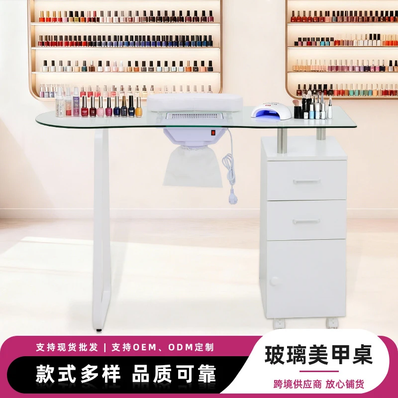 Beauty Workbench Fan, Table, Nail Salon Glass Tabletop, Manicure Station With Storage Cabinet, Factory
Beauty Workbench Fan, Table, Nail Salon Glass Tabletop, Manicure Station With Storage Cabinet, Factory