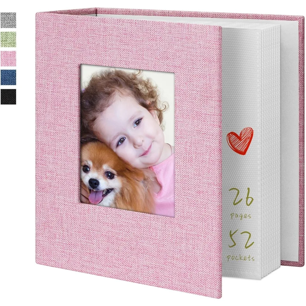 Photo Album 4x6 52 Pockets with Linen Cover Picture Albums for Family, Wedding, Baby, Photo Book Holds Vertical Pictures Pink
Photo Album 4x6 52 Pockets with Linen Cover Picture Albums for Family, Wedding, Baby, Photo Book Holds Vertical Pictures Pink