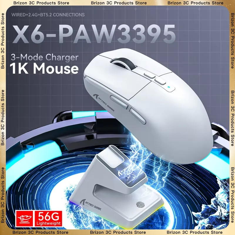 Attack Shark X6 PAW3395 Трехрежимная беспроводная Bluetooth-мышь 56 г Легкая киберспортивная игра Офисный ПК Ноутбук RGB Мышь Зарядная док-станция
Attack Shark X6 PAW3395 Трехрежимная беспроводная Bluetooth-мышь 56 г Легкая киберспортивная игра Офисный ПК Ноутбук RGB Мышь Зарядная док-станция