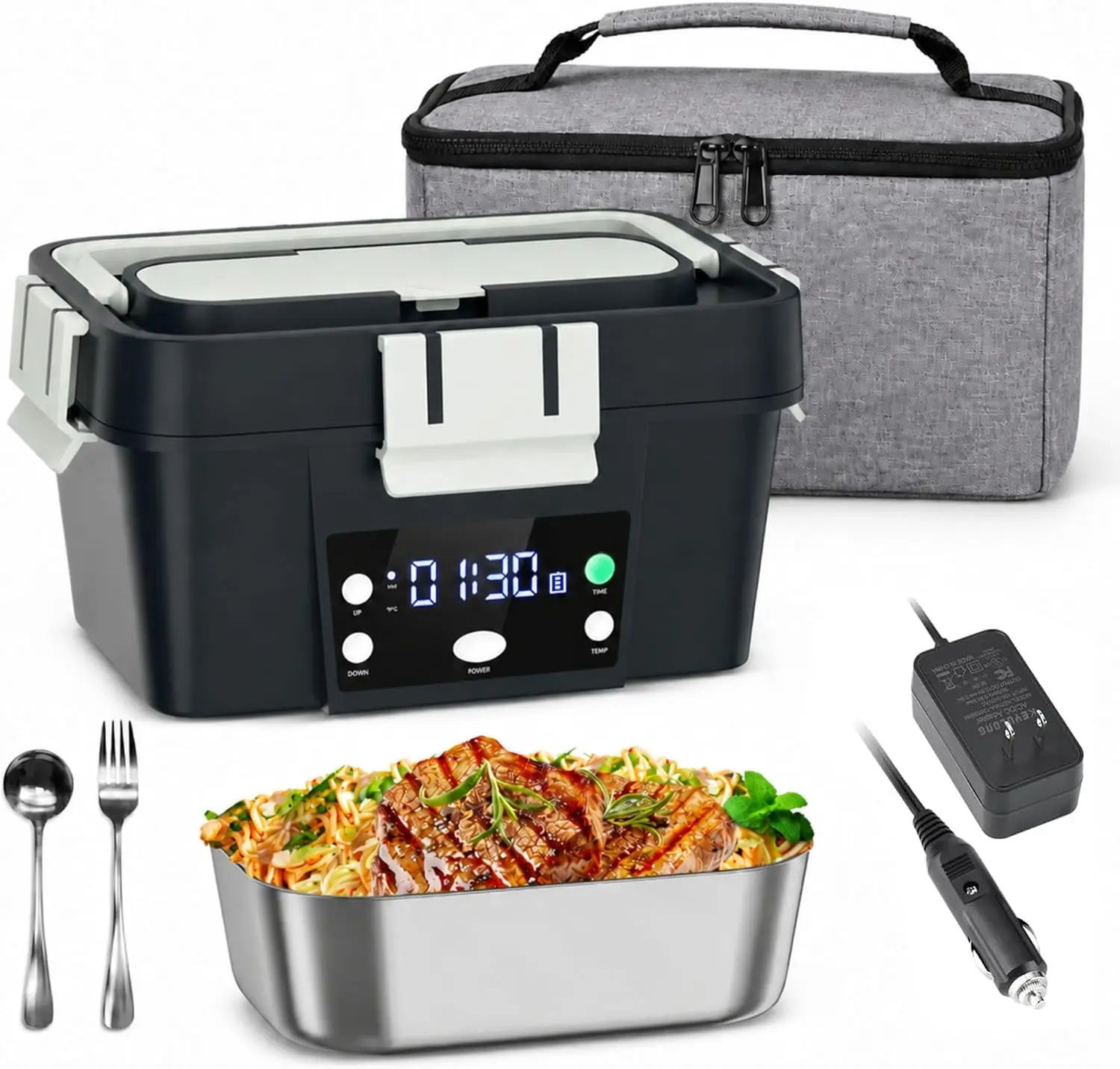 Cordless Heated Lunch Box, 20000mAh Battery, 1.6L Portable Food Warmer, Fast Heating, Leakproof for Work, Truck, Outdoor
Cordless Heated Lunch Box, 20000mAh Battery, 1.6L Portable Food Warmer, Fast Heating, Leakproof for Work, Truck, Outdoor