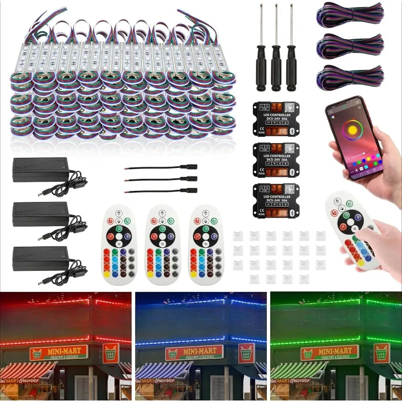 Подсветка магазина Bluetooth APP Control Модули для вывесок 120 футов 240 шт. 3 5050 SMD RGB Светодиодные ленты Busin
Подсветка магазина Bluetooth APP Control Модули для вывесок 120 футов 240 шт. 3 5050 SMD RGB Светодиодные ленты Busin