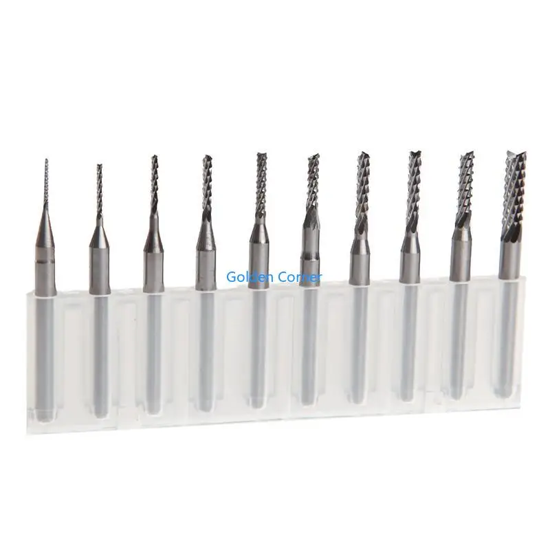 E15D 10Pcs 1/8'' 0.8-3.175mm Drill Bits Engraving Cutter Rotary PCB End Mill Set
E15D 10Pcs 1/8'' 0.8-3.175mm Drill Bits Engraving Cutter Rotary PCB End Mill Set