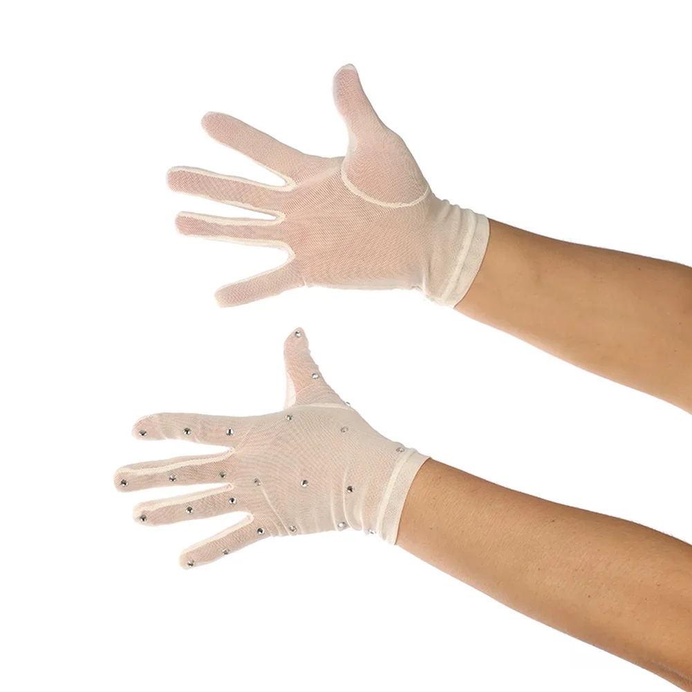 Figure Skating Gloves Engineered for Flexibility and Warmth Using Soft Mesh and Smooth Lining with Rhinestone Trim
Figure Skating Gloves Engineered for Flexibility and Warmth Using Soft Mesh and Smooth Lining with Rhinestone Trim