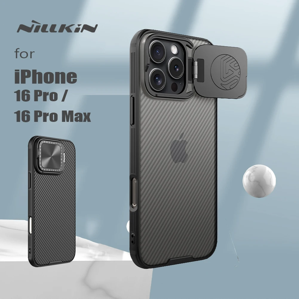 Nillkin for iPhone 16 Pro Max / 16 Pro Case CamShield Prop Camera with Stand Lens Protection Back Cover
Nillkin for iPhone 16 Pro Max / 16 Pro Case CamShield Prop Camera with Stand Lens Protection Back Cover
