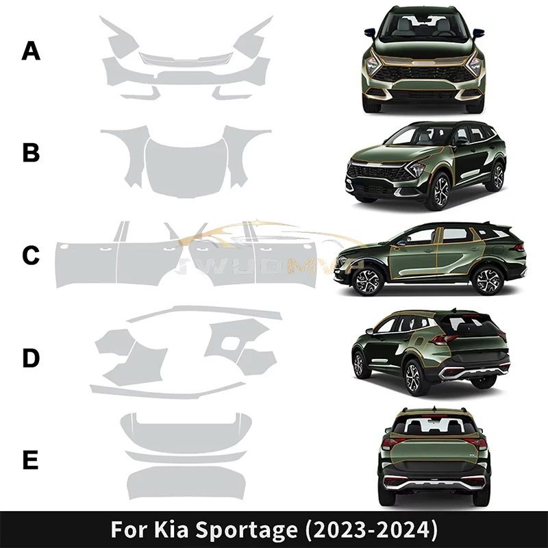 Paint Protection Film for KIA Sportage 2023 2024 Pre Cut Clear Kit Bra Body Transparent PPF TPU Sticker Invisible
Paint Protection Film for KIA Sportage 2023 2024 Pre Cut Clear Kit Bra Body Transparent PPF TPU Sticker Invisible