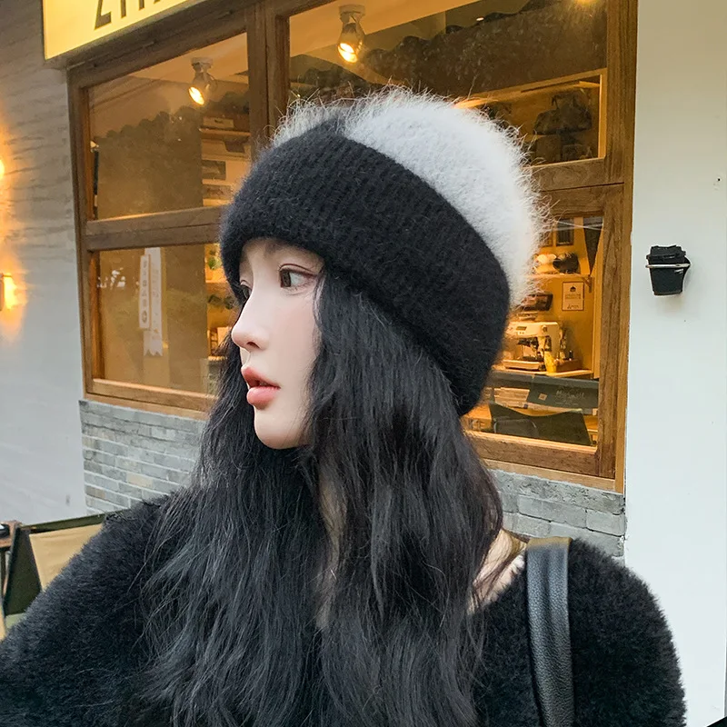 Кепка на голову Hugger Toque Stocking Часы Вязаный пуловер с большим кроликом Женская осенне-зимняя плюшевая теплая шерстяная шапка 2M80 
Кепка на голову Hugger Toque Stocking Часы Вязаный пуловер с большим кроликом Женская осенне-зимняя плюшевая теплая шерстяная шапка 2M80