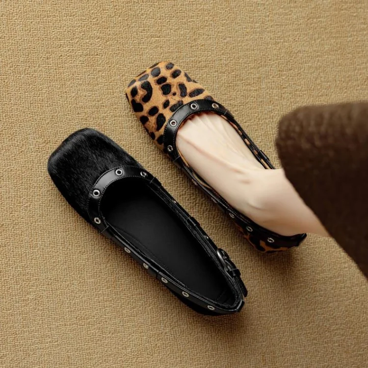 New Collection Leopard Horsehair Women Flats Square Toe Shallow Spring Creepers Slip On Black Moccasins Femmes Design Zapatillas
New Collection Leopard Horsehair Women Flats Square Toe Shallow Spring Creepers Slip On Black Moccasins Femmes Design Zapatillas