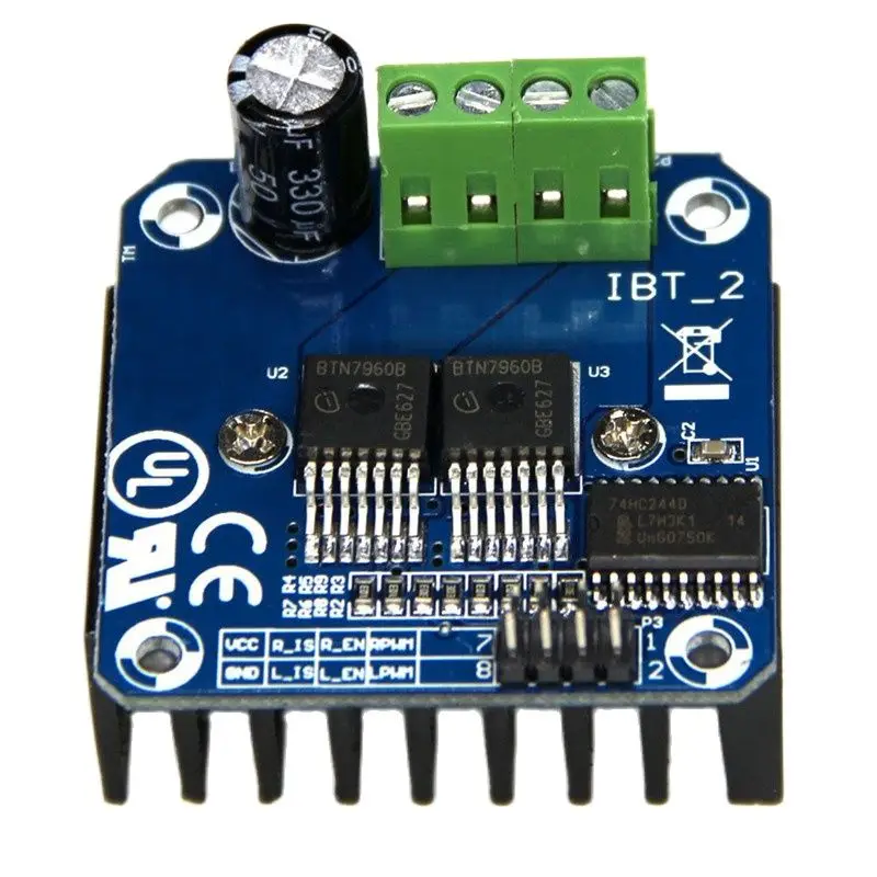 High power BTS7960 DC smart car motor drive module BTS7960 H bridge 43A high current
High power BTS7960 DC smart car motor drive module BTS7960 H bridge 43A high current