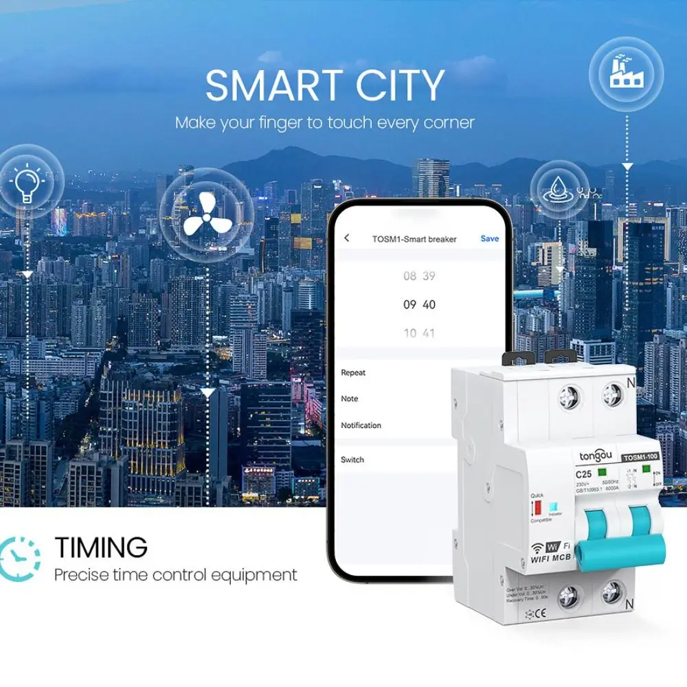 4P Design WiFi Intelligent Circuit Breaker Under Voltage Protection Over Voltage Protection Smart Switch
4P Design WiFi Intelligent Circuit Breaker Under Voltage Protection Over Voltage Protection Smart Switch