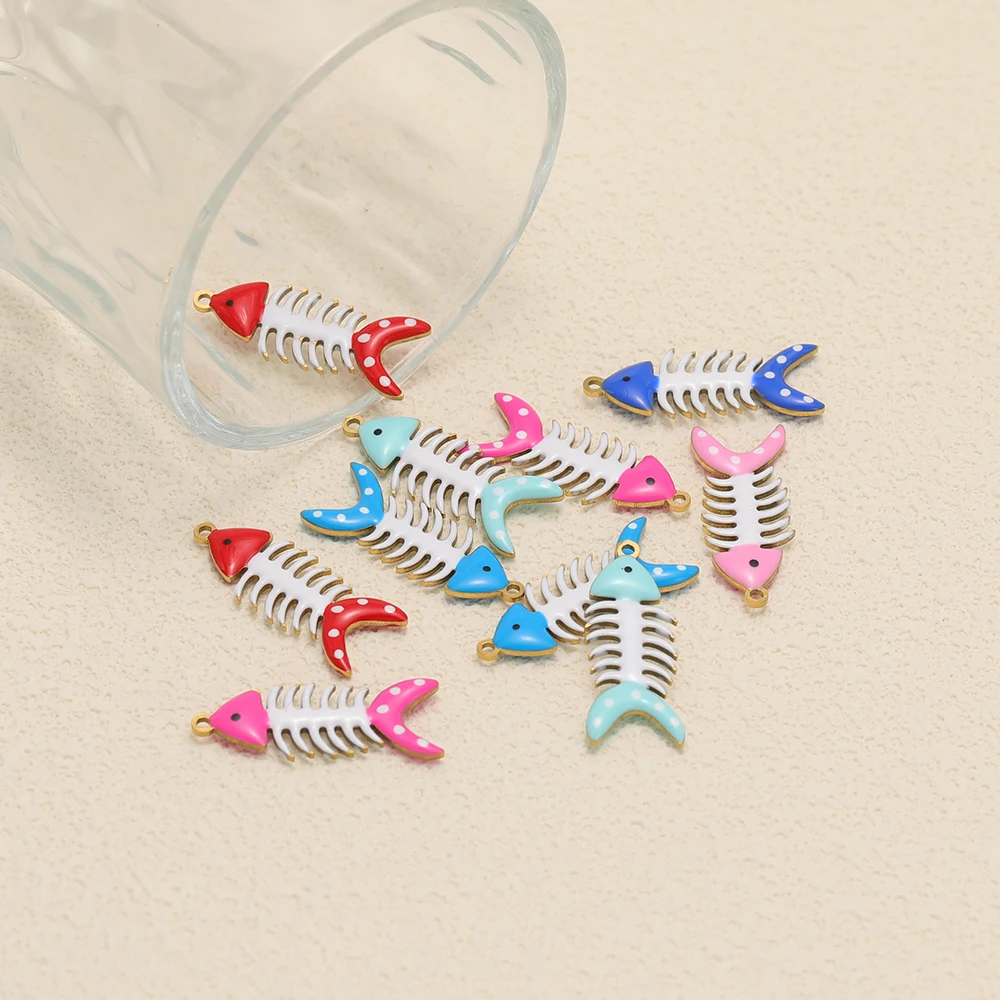 5 шт., милые подвески в виде рыбьей кости, эмалированные подвески из нержавеющей стали для самостоятельного изготовления ювелирных изделий, детские серьги, ожерелье, браслет, компоненты
5 шт., милые подвески в виде рыбьей кости, эмалированные подвески из нержавеющей стали для самостоятельного изготовления ювелирных изделий, детские серьги, ожерелье, браслет, компоненты