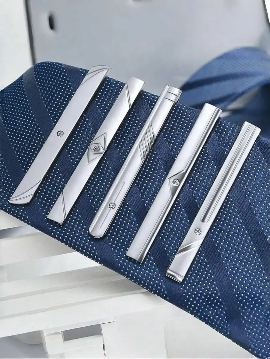 5pcs Mens Fashion Tie Clips Silver Tone Business Casual Necktie Accessories For Suit
5pcs Mens Fashion Tie Clips Silver Tone Business Casual Necktie Accessories For Suit
