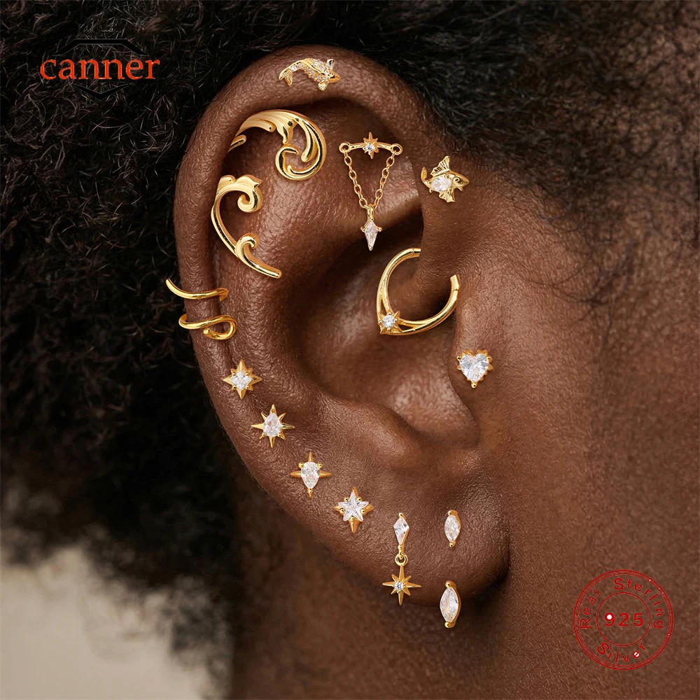 CANNER 1PC 925 Sterling Silver Eight-pointed Star Flat Head Piercing Ear Bone Nail Ins Geometric Gothic Earring Jewelry Gift
CANNER 1PC 925 Sterling Silver Eight-pointed Star Flat Head Piercing Ear Bone Nail Ins Geometric Gothic Earring Jewelry Gift