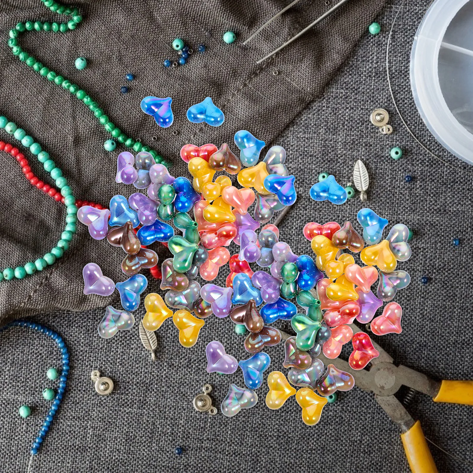 40Pcs Jewelry Making Beads Heart-Shaped Acrylic Smooth Surface DIY Bracelet Necklace Keychain Craft Loose Beads
40Pcs Jewelry Making Beads Heart-Shaped Acrylic Smooth Surface DIY Bracelet Necklace Keychain Craft Loose Beads