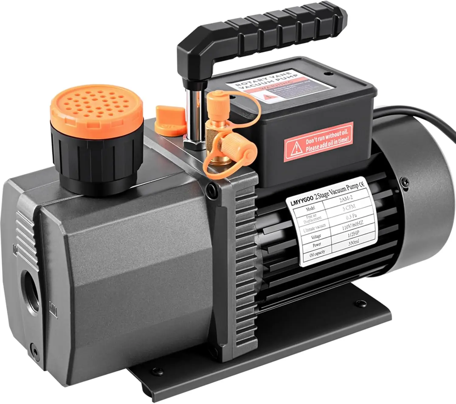 5CFM 2 Stage Vacuum Pump, 1/2 HP - Sparkless Triple-Seal Oil Leak Proof for R1234yf R32 R134a R410a, 20 Micron Ultimate Vacuum f
5CFM 2 Stage Vacuum Pump, 1/2 HP - Sparkless Triple-Seal Oil Leak Proof for R1234yf R32 R134a R410a, 20 Micron Ultimate Vacuum f