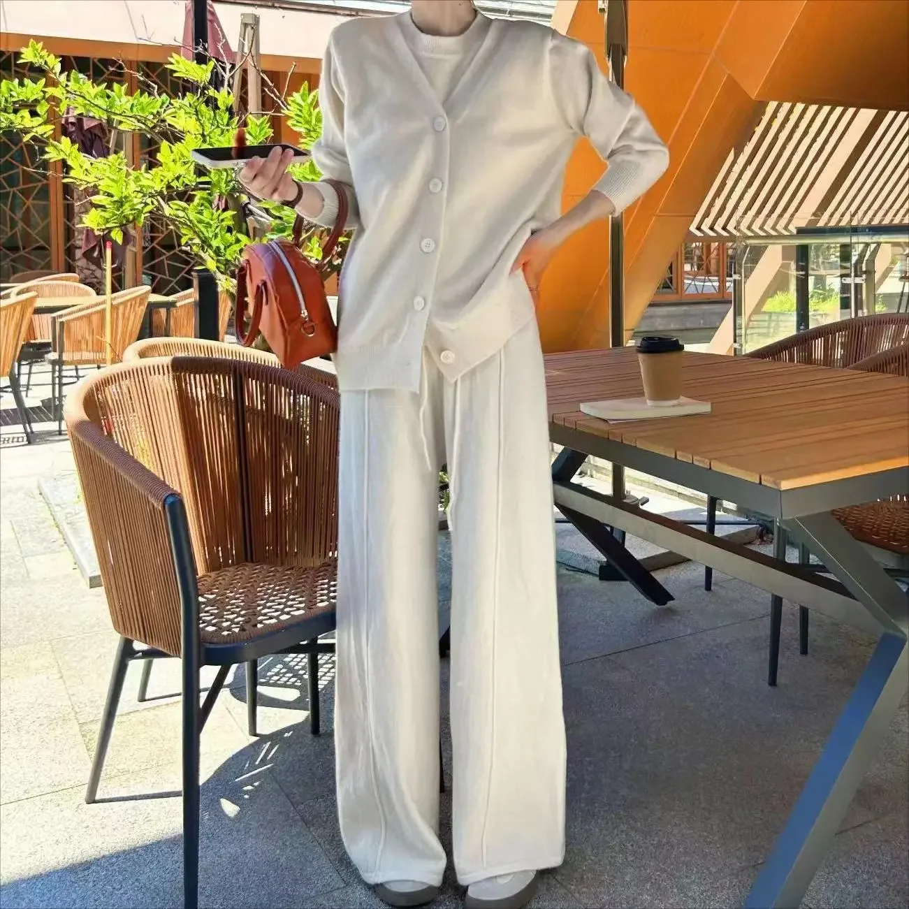 Knitted Sweater Fake Two Piece Set Pant Sets Single Breasted Sweater Matching Sets High Waist Straight Y2k Wide Leg Pants Suits
Knitted Sweater Fake Two Piece Set Pant Sets Single Breasted Sweater Matching Sets High Waist Straight Y2k Wide Leg Pants Suits