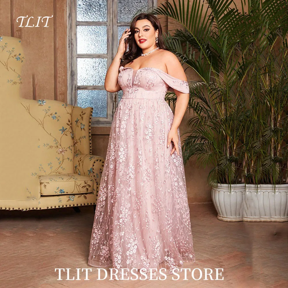 TLIT Elegant Pink Floral Appliques Tulle Evening Dress Strapless Off the Shoulder Prom Gowns Customized Plus Size Gowns
TLIT Elegant Pink Floral Appliques Tulle Evening Dress Strapless Off the Shoulder Prom Gowns Customized Plus Size Gowns
