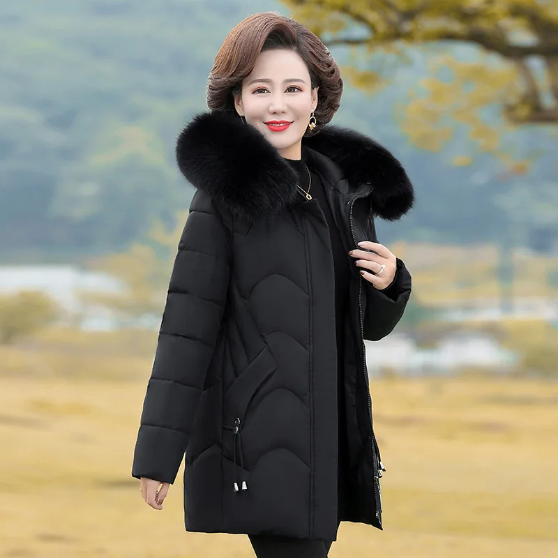 Middle Aged Elderly Mother Winter Parkas Long Hooded Plus Velvet Padded Cotton-padded Jacket Thicken Women's Coat Parkas XK534
Middle Aged Elderly Mother Winter Parkas Long Hooded Plus Velvet Padded Cotton-padded Jacket Thicken Women's Coat Parkas XK534