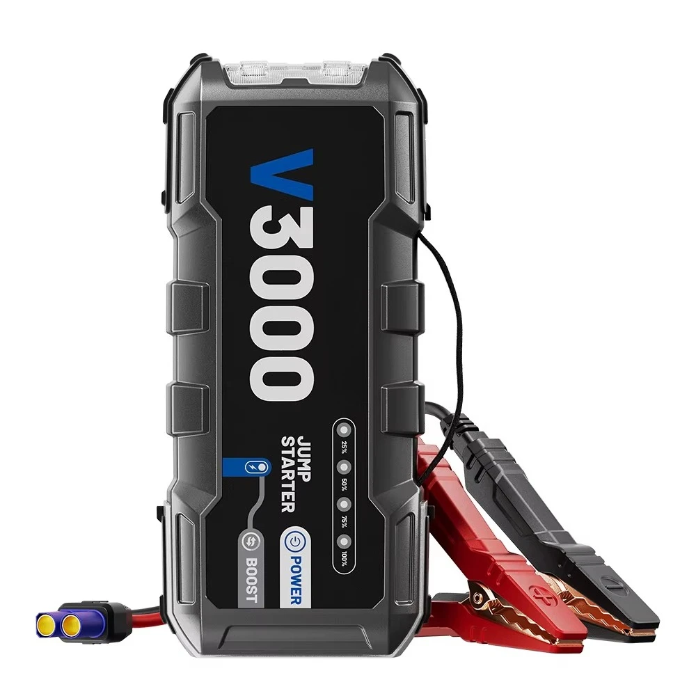 V3000 Portable Emergency 12V 3000A 24000mah PD60W Jumper Pack Box Trucks Car Battery Jump Starter Power Bank
V3000 Portable Emergency 12V 3000A 24000mah PD60W Jumper Pack Box Trucks Car Battery Jump Starter Power Bank