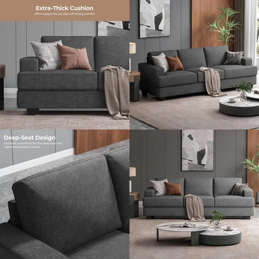 89 Inch Extra Deep Seating 3-Person Sofa, Oversized Living Room Couch, Comfortable Armrests, Grey
89 Inch Extra Deep Seating 3-Person Sofa, Oversized Living Room Couch, Comfortable Armrests, Grey