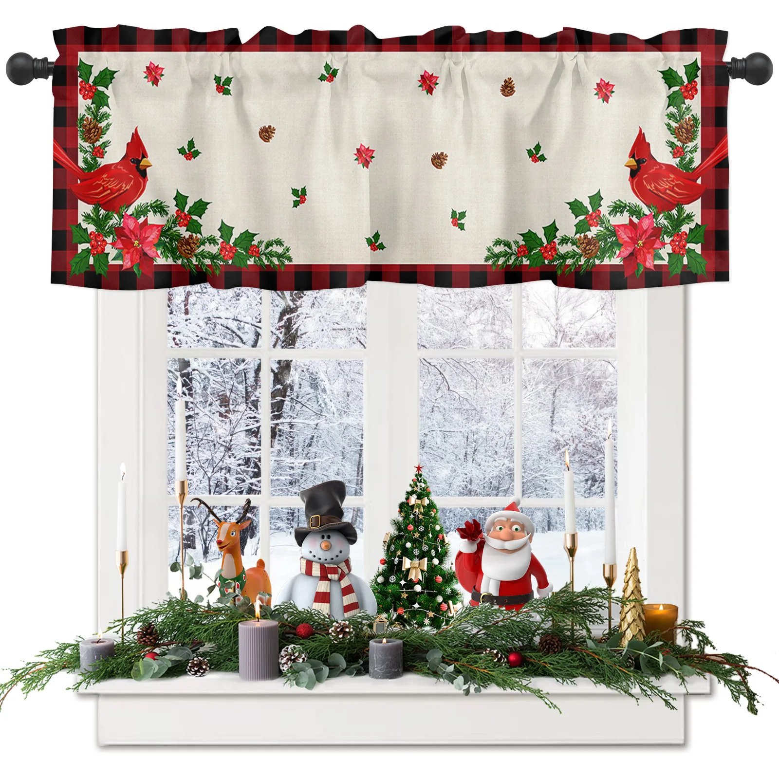 ZEDLIYU Valances for Windows Kitchen Living Room Small Window Valance Red Poinsettia Christmas Ornaments 1 Panel, 54 x 18 Inch
ZEDLIYU Valances for Windows Kitchen Living Room Small Window Valance Red Poinsettia Christmas Ornaments 1 Panel, 54 x 18 Inch