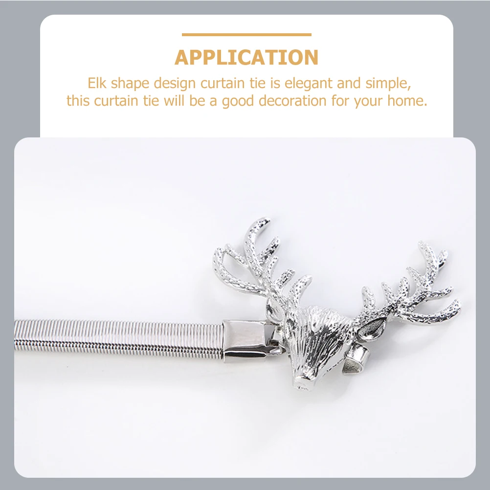 2Pcs Curtain Tiebacks Elegant Elk Shaped Metal Plated Home Decor Drapes Straps Stretchable Hardware Accessories
2Pcs Curtain Tiebacks Elegant Elk Shaped Metal Plated Home Decor Drapes Straps Stretchable Hardware Accessories