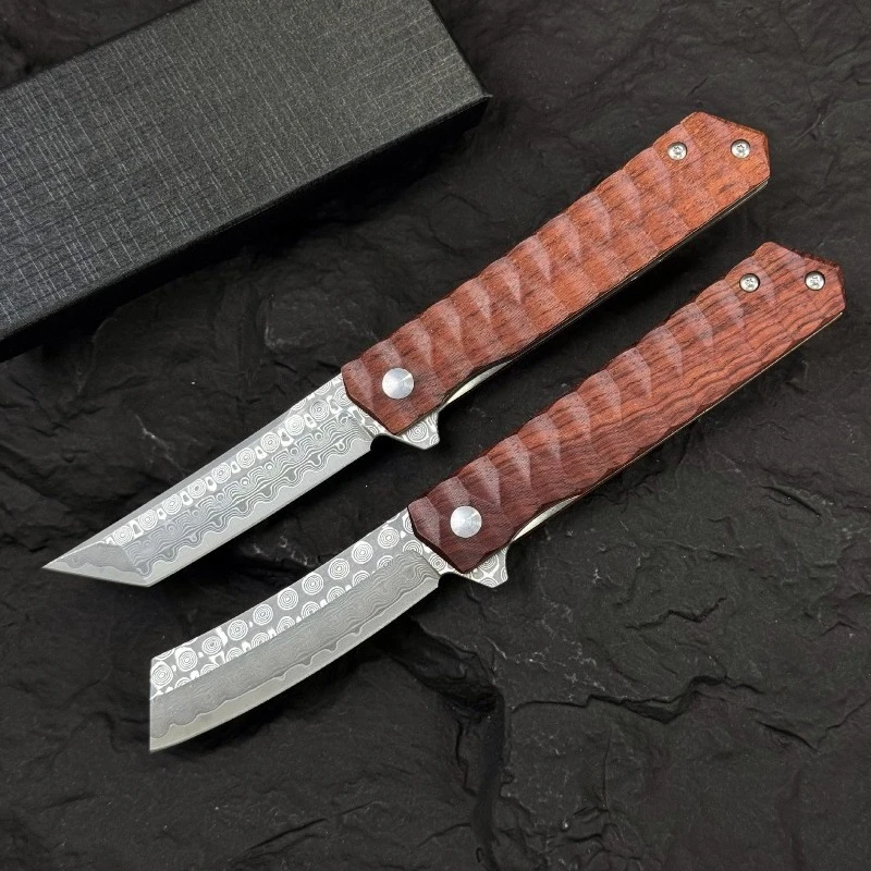 High Quality Sourwood Handle Damascus Blade Folding Outdoor Camping Knife Hunting Survival Tactical Fruit Knives EDC Tools
High Quality Sourwood Handle Damascus Blade Folding Outdoor Camping Knife Hunting Survival Tactical Fruit Knives EDC Tools