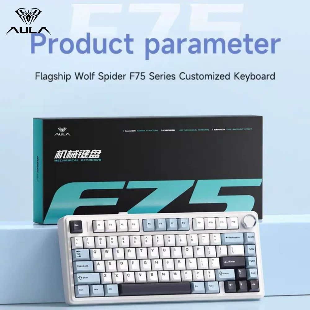 AULA F75 Keyboards Gaming Mechanical Keyboard 2.4G Wireless/Bluetooth/Wired RGB 75% Layout Gasket Structure Gaming Accessories
AULA F75 Keyboards Gaming Mechanical Keyboard 2.4G Wireless/Bluetooth/Wired RGB 75% Layout Gasket Structure Gaming Accessories