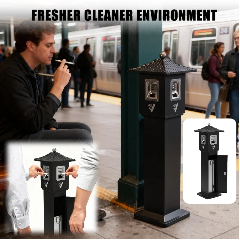 Cigarette Bin with Inner Bucket Trash Receptacle Outdoor Metal Vertical Trash Bin for Office Hotel Patio Backyard Restaurant
Cigarette Bin with Inner Bucket Trash Receptacle Outdoor Metal Vertical Trash Bin for Office Hotel Patio Backyard Restaurant