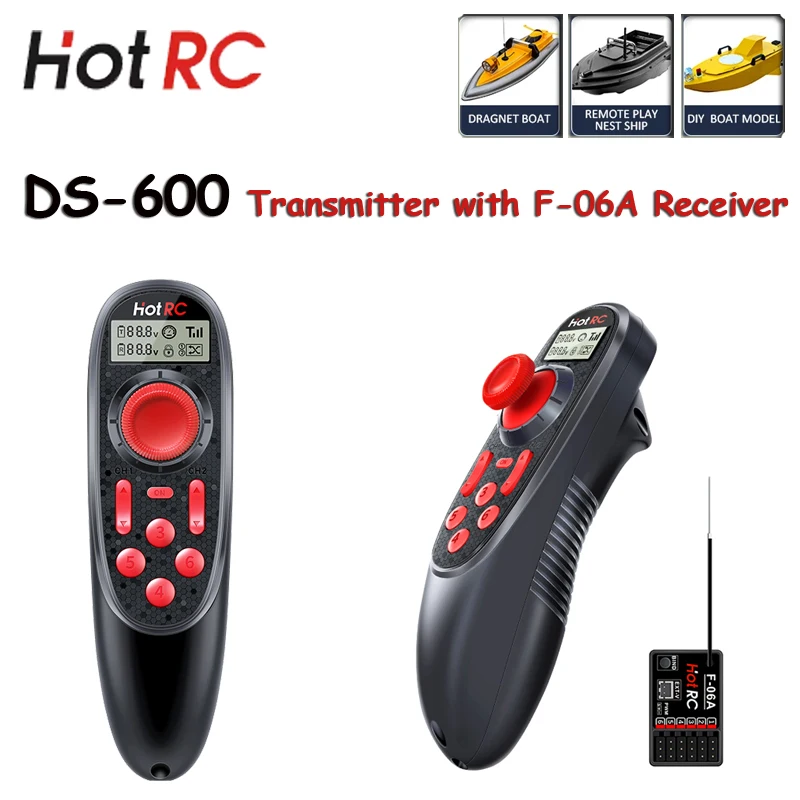 HOTRC DS-600 6CH 2.4GHz Radio System Transmitter DS600 Remote Controller with F-06A PWM Receiver for RC Boat Ship DIY Model
HOTRC DS-600 6CH 2.4GHz Radio System Transmitter DS600 Remote Controller with F-06A PWM Receiver for RC Boat Ship DIY Model
