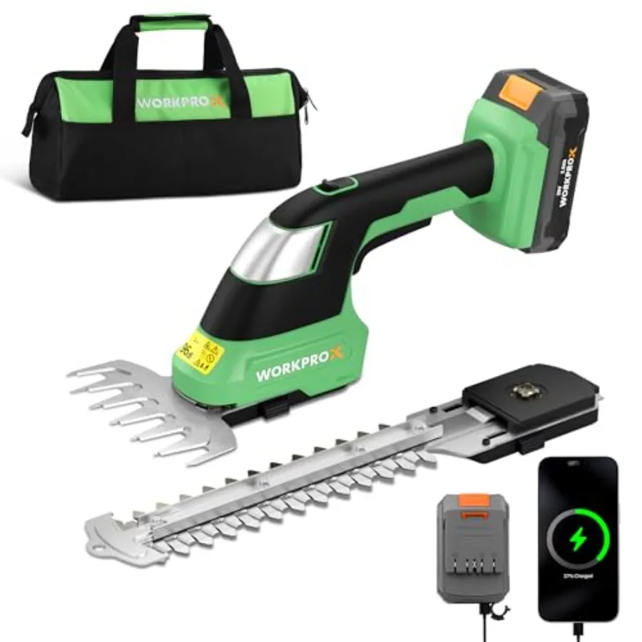 20V Cordless Grass Shear Shrubbery Trimmer 2-in-1 Handheld Electric Grass Trimmer Hedge Shears Grass Cutter with Tool Bag Recha
20V Cordless Grass Shear Shrubbery Trimmer 2-in-1 Handheld Electric Grass Trimmer Hedge Shears Grass Cutter with Tool Bag Recha