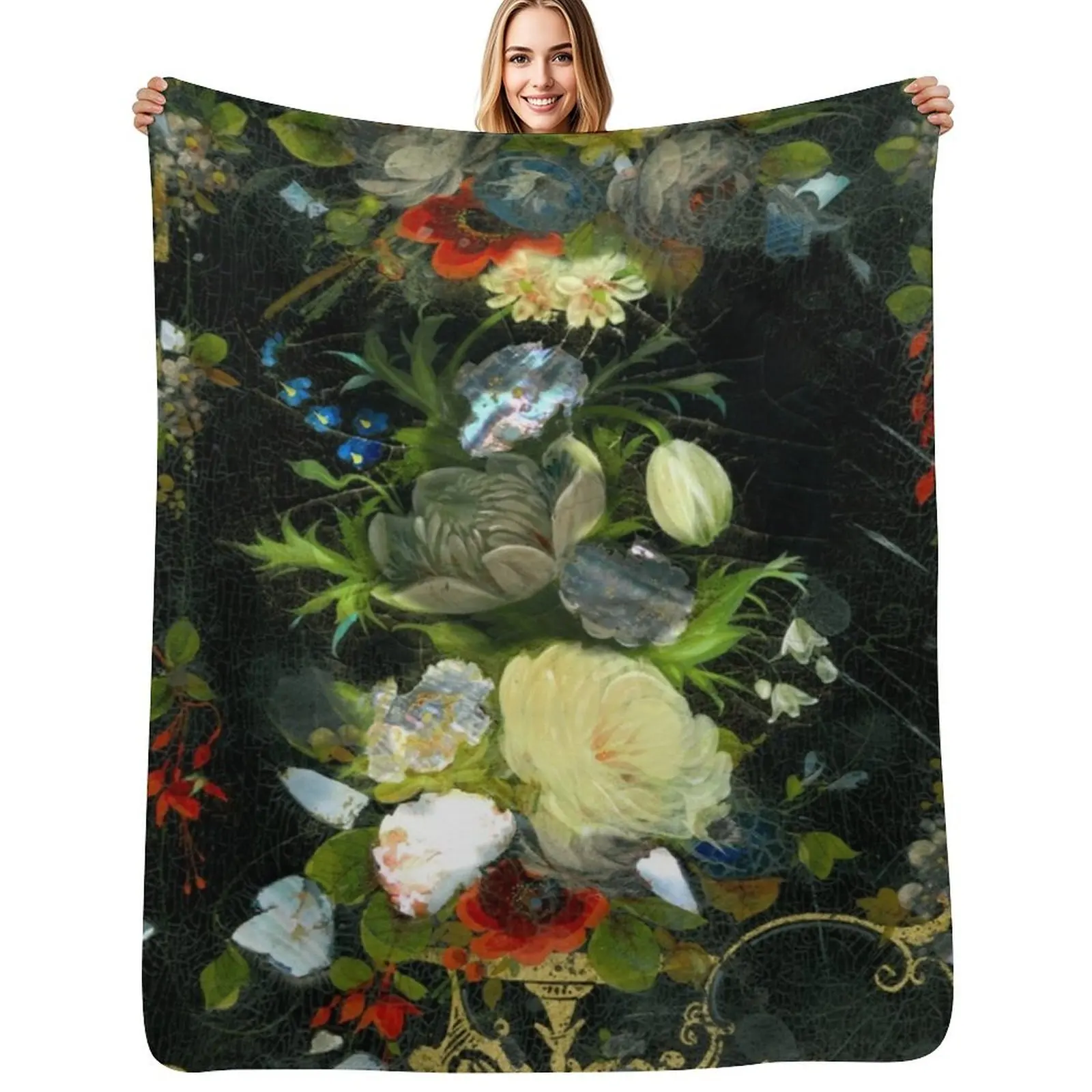 Victorian Flowers Inlaid Mother Of Pearl Throw Blanket All Season Lightweight Soft Blanket for Bed
Victorian Flowers Inlaid Mother Of Pearl Throw Blanket All Season Lightweight Soft Blanket for Bed