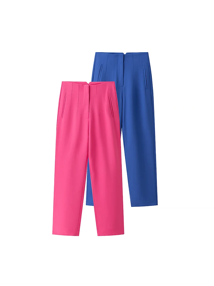 Willshela Women Fashion Solid Pleated Front Zipper Straight Pants Vintage Mid Waist Full Length Female Chic Lady Trousers
Willshela Women Fashion Solid Pleated Front Zipper Straight Pants Vintage Mid Waist Full Length Female Chic Lady Trousers