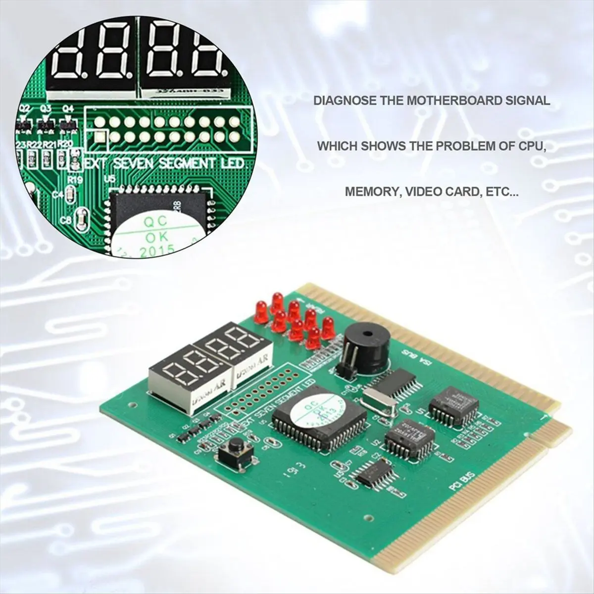TCE 4 Digit PC Analyzer Diagnostic Post Card Motherboard Tester for ISA PCI Bus Mainboard Computer Motherboard Fault Display
TCE 4 Digit PC Analyzer Diagnostic Post Card Motherboard Tester for ISA PCI Bus Mainboard Computer Motherboard Fault Display