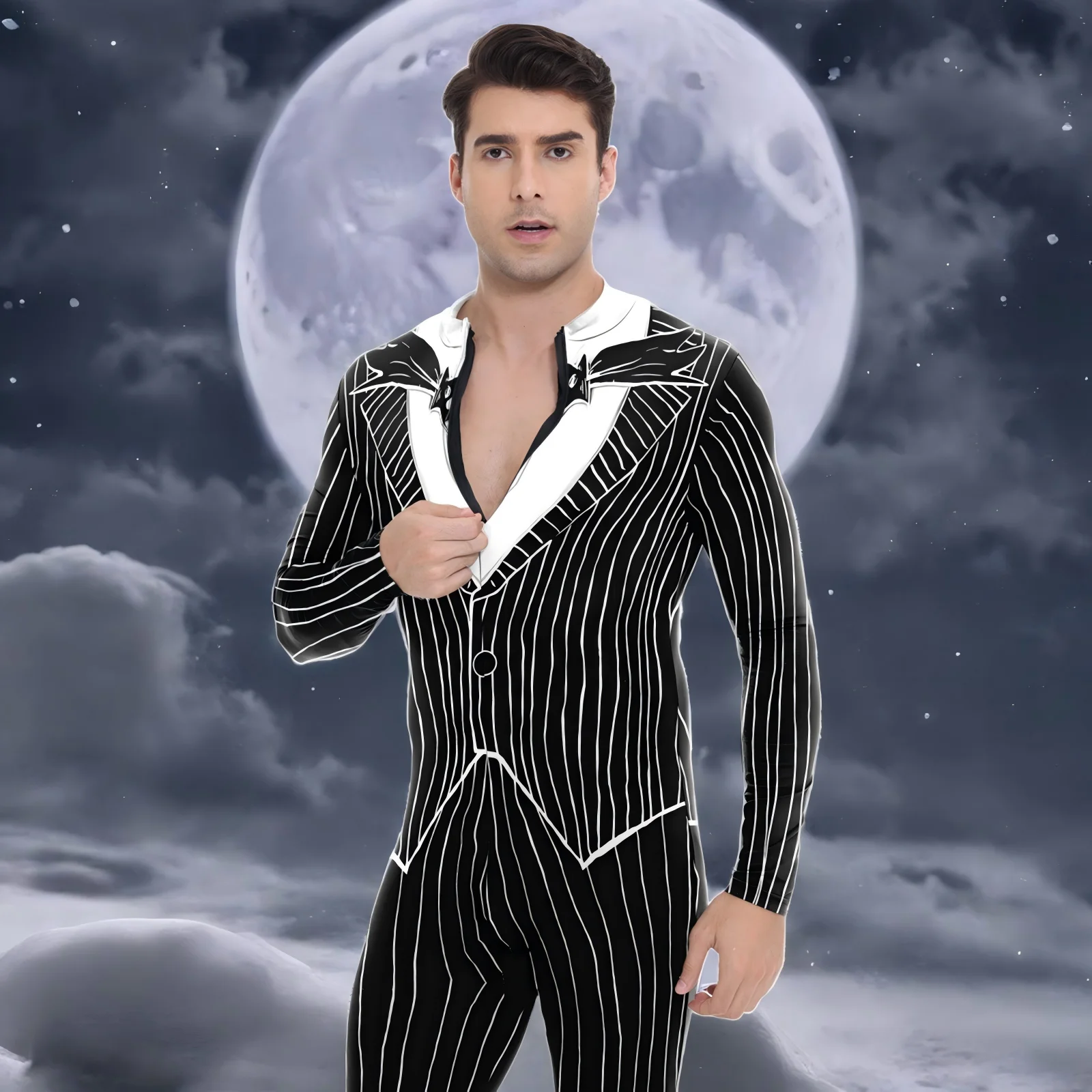 Black White Stripe Cosplay Costume Anime Movie Jack Role Play Jumpsuit Man Halloween Party Performance Bodysuit Carnival Outfits
Black White Stripe Cosplay Costume Anime Movie Jack Role Play Jumpsuit Man Halloween Party Performance Bodysuit Carnival Outfits