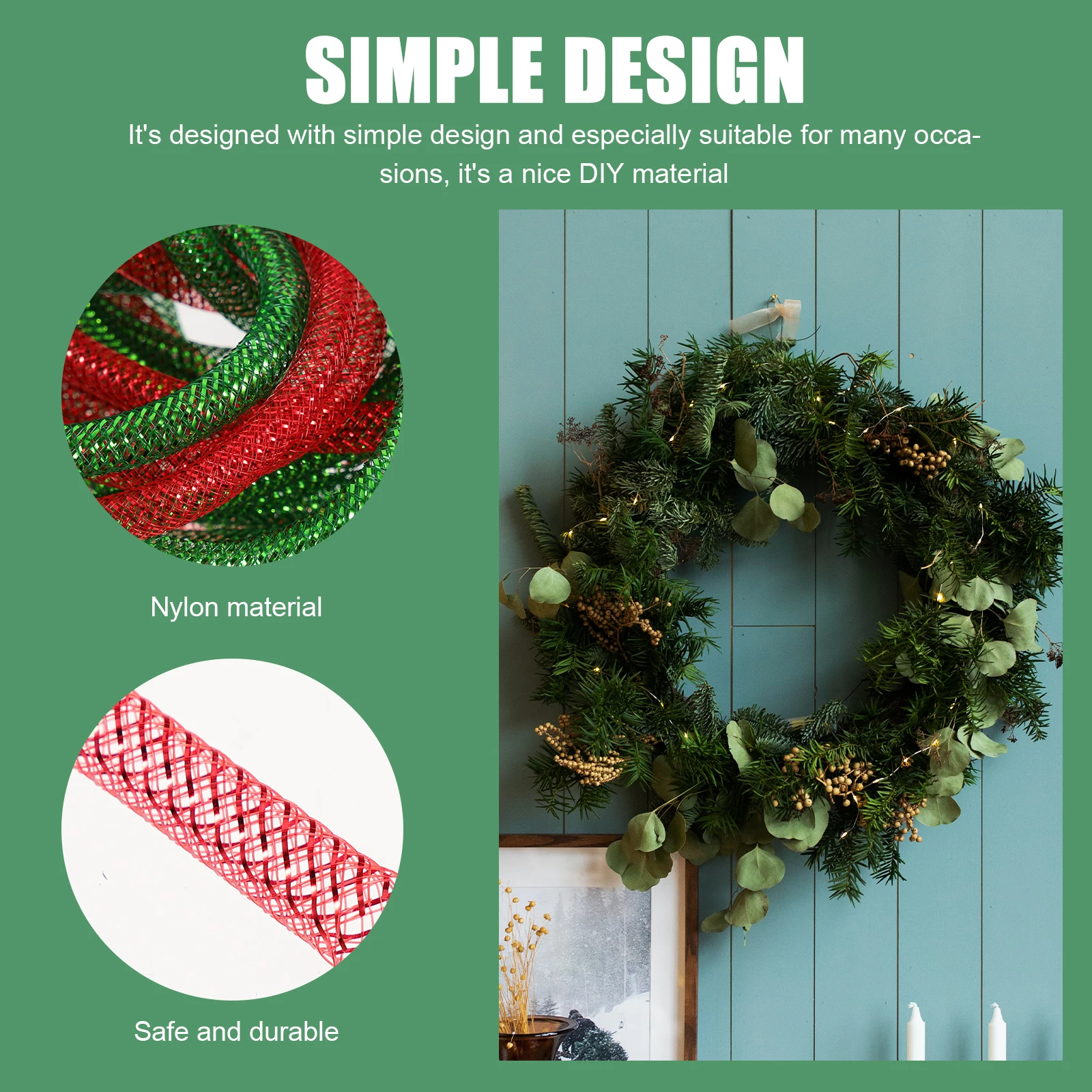 4 Strips Christmas Wreath Material Garland DIY Mesh Tubes for Accessory Manual Handmade Nylon Craft Ornament Solid
4 Strips Christmas Wreath Material Garland DIY Mesh Tubes for Accessory Manual Handmade Nylon Craft Ornament Solid