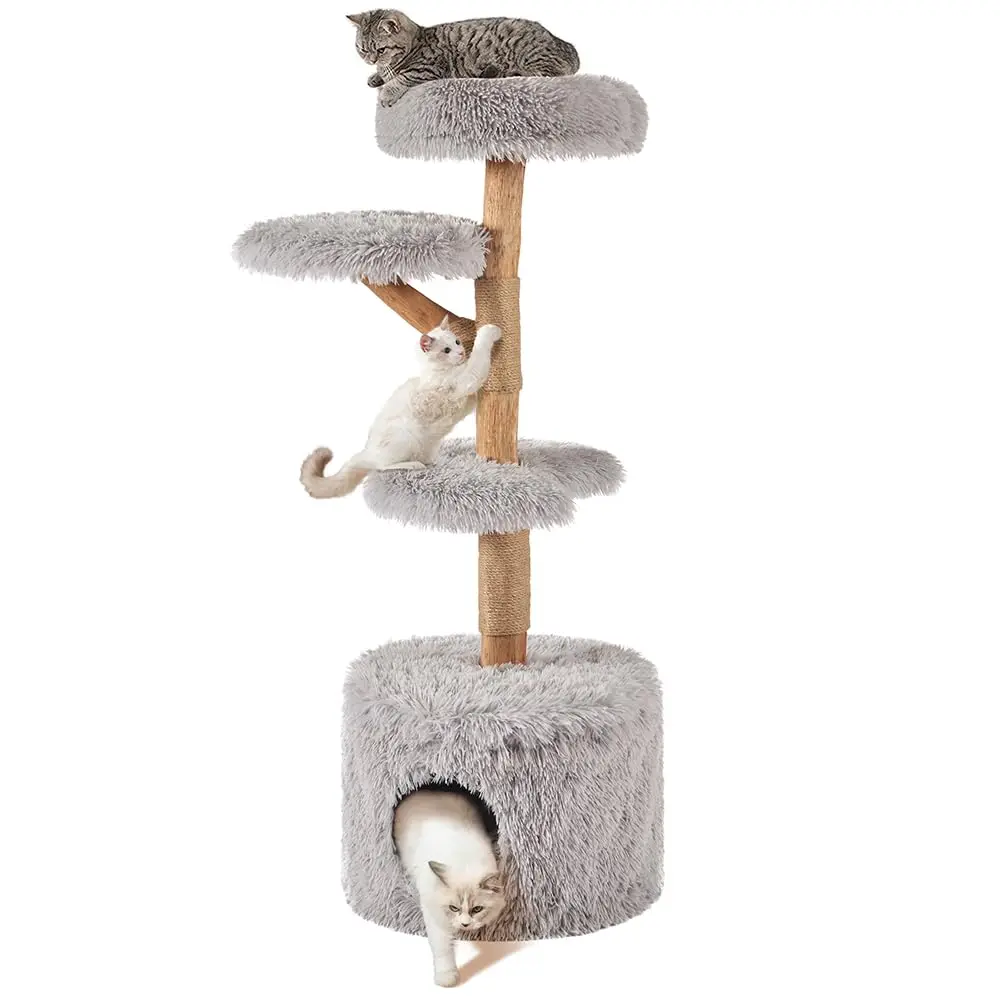 Real Wood Cat Tree Tower, 51'' Tall Indoor Real Branch Cat Tower With Condo Scratching Post And Perch Bed, Fluffy Pet Furniture
Real Wood Cat Tree Tower, 51'' Tall Indoor Real Branch Cat Tower With Condo Scratching Post And Perch Bed, Fluffy Pet Furniture
