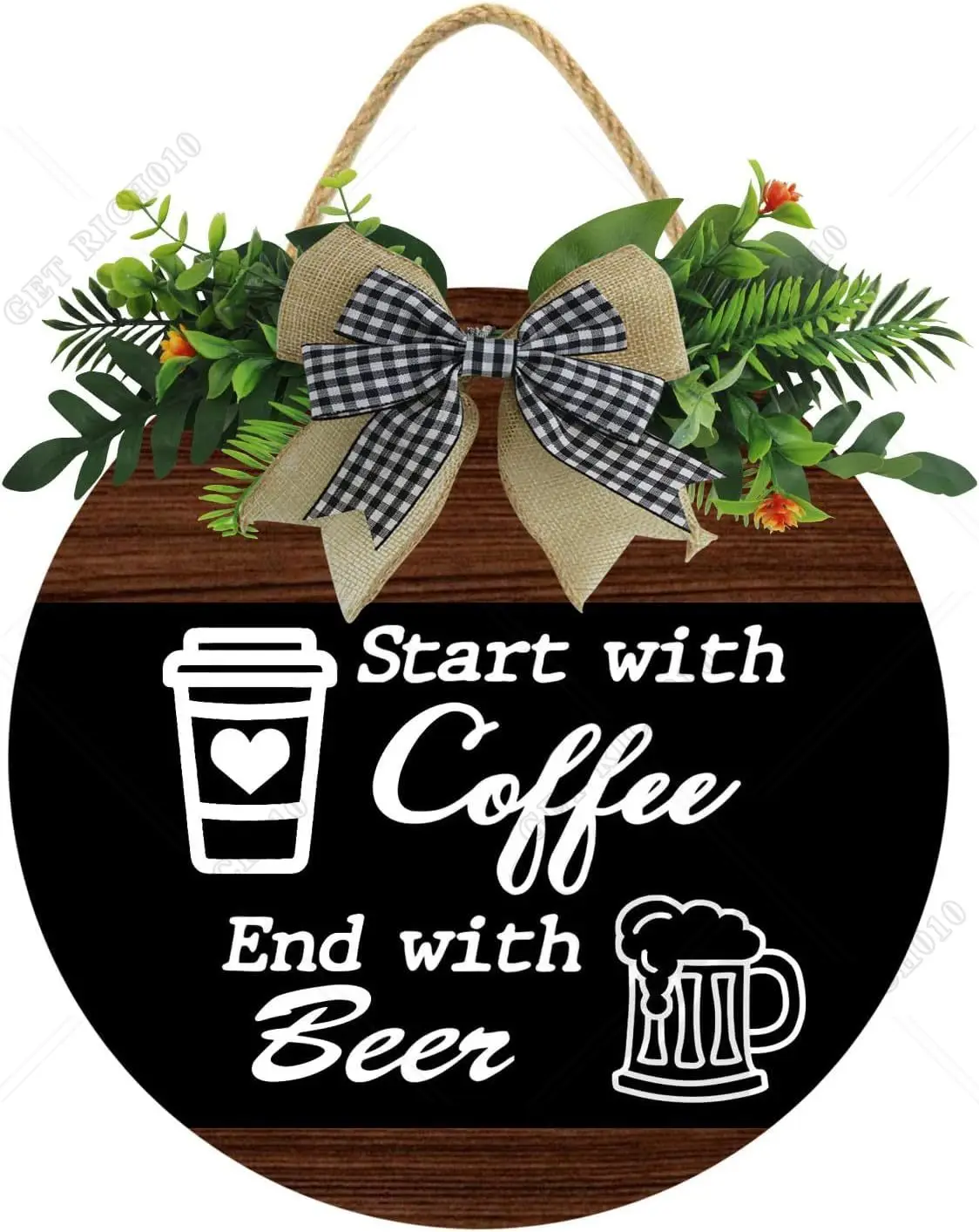 Start with Coffee End with Beer Sign Rustic Farmhouse Wooden 12in Round Retro Bar Decor Coffee Lover Coffee Station
Start with Coffee End with Beer Sign Rustic Farmhouse Wooden 12in Round Retro Bar Decor Coffee Lover Coffee Station
