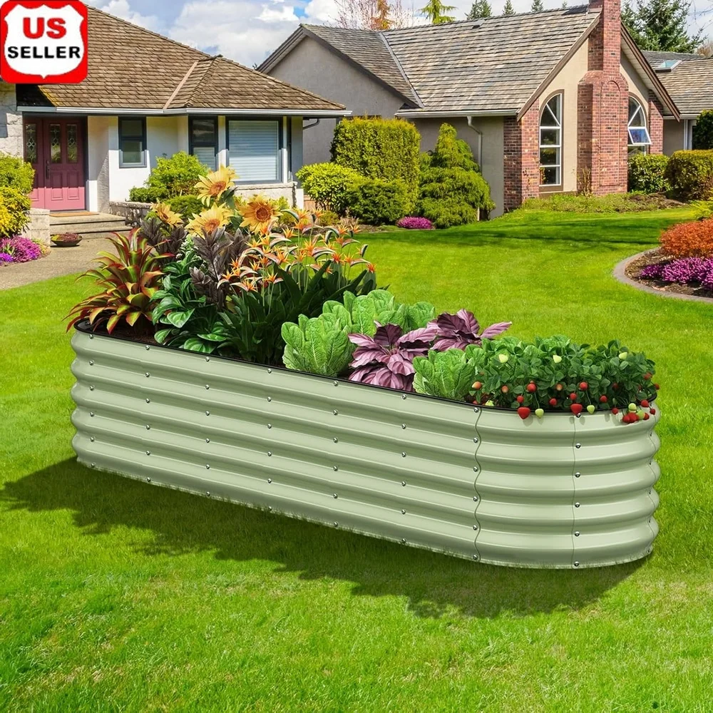 Galvanized Oval Raised Garden Bed Metal Planter with Open Base Easy Assembly Vegetables Flowers Herbs Outdoor Use
Galvanized Oval Raised Garden Bed Metal Planter with Open Base Easy Assembly Vegetables Flowers Herbs Outdoor Use