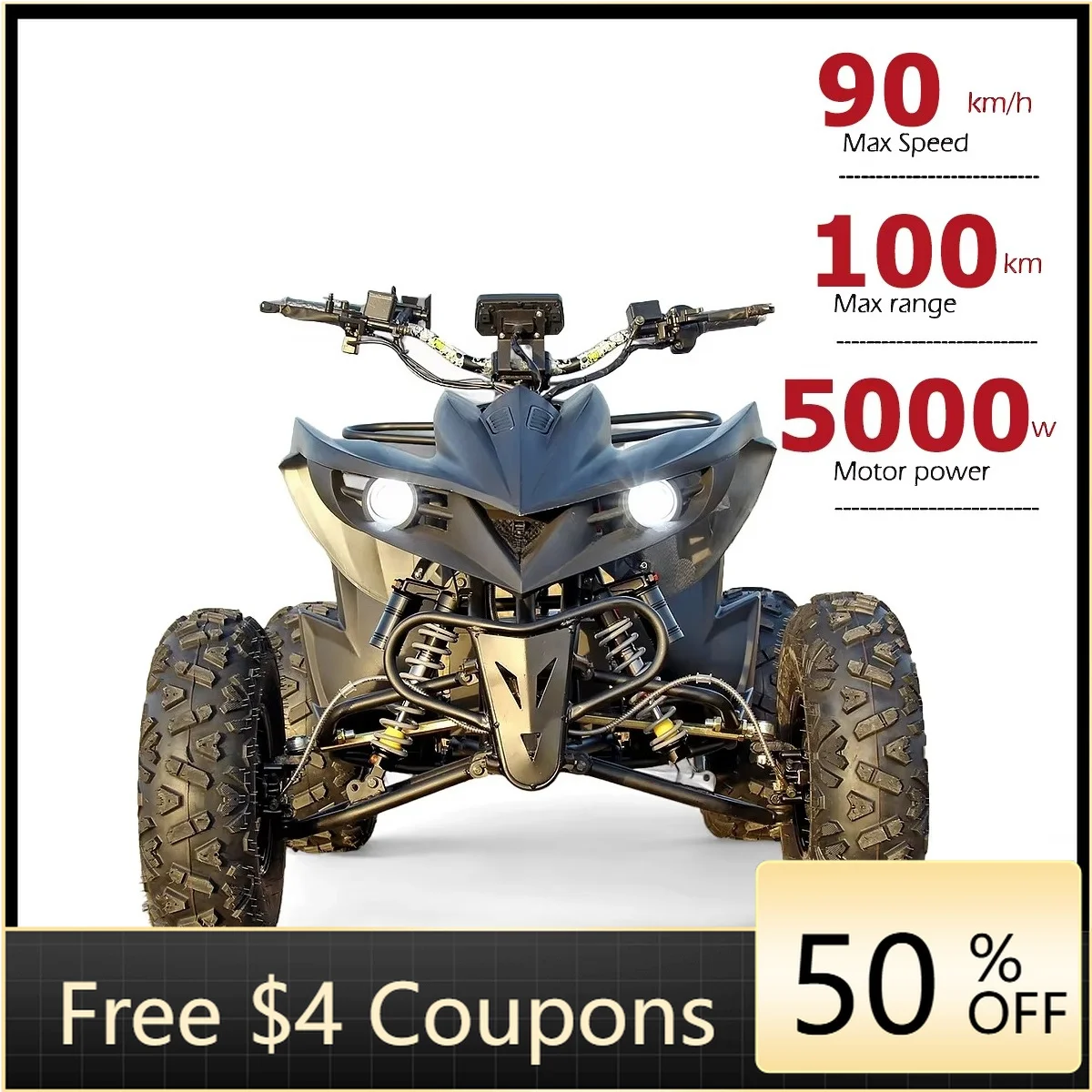 Rs 5000W Powerful 4-Wheel Electric Sport 4WD Electric Quad Motorcycle 72v with QS Engine
Rs 5000W Powerful 4-Wheel Electric Sport 4WD Electric Quad Motorcycle 72v with QS Engine