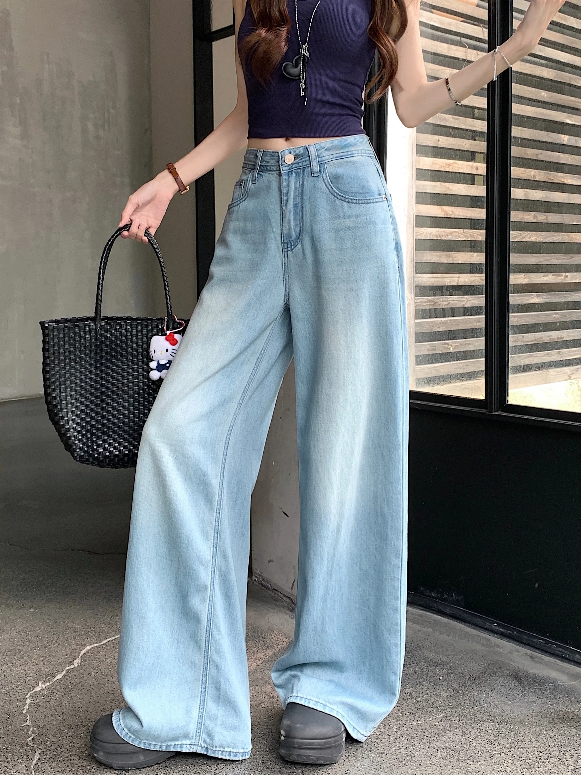 American Retro Blue Loose Versatile Women's Jeans Summer Slim Wide Leg Pants Floor Length Pants High Waist Jeans
American Retro Blue Loose Versatile Women's Jeans Summer Slim Wide Leg Pants Floor Length Pants High Waist Jeans