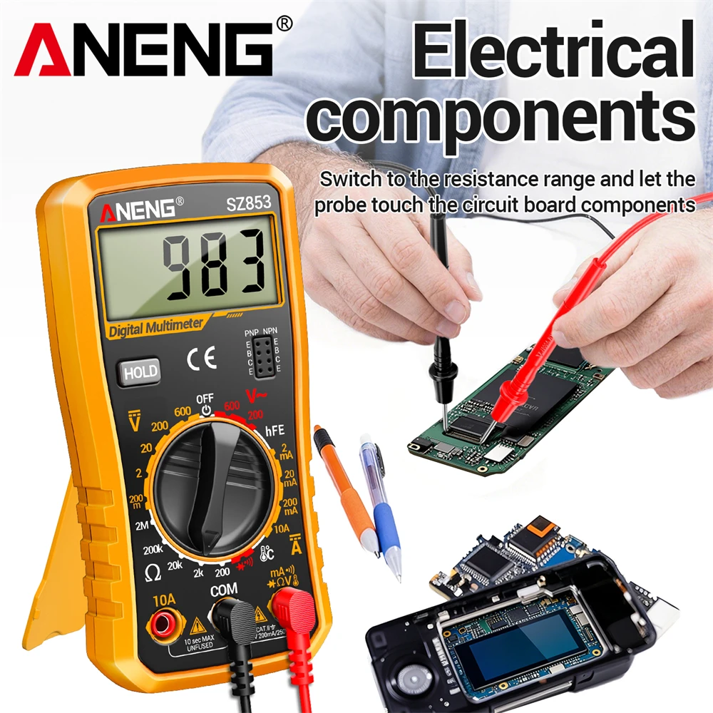 Smart Digital Multimeter Professional Tester ANENG SZ853 600V AC/DC Voltage 10A DC Current Portable Electrician Detection Tools
Smart Digital Multimeter Professional Tester ANENG SZ853 600V AC/DC Voltage 10A DC Current Portable Electrician Detection Tools